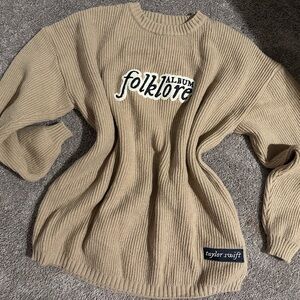 Taylor Swift Folklore Tan Sweater